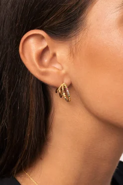 Singularu Pendientes Aro Orbit Baño Oro^Mujer Bisutería