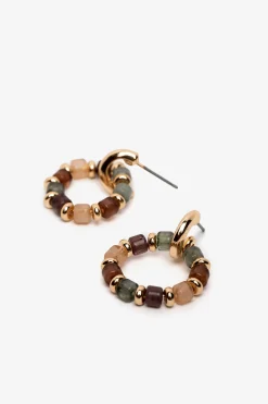 Vilanova Pendientes de Aro con Cuenta^Mujer Bisutería