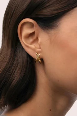 Singularu Pendientes Emma Acero Baño Oro^Mujer Bisutería