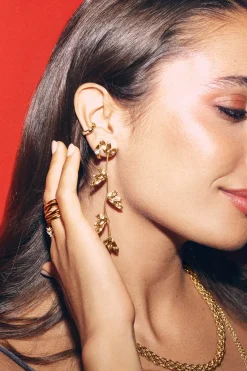 Singularu Pendientes Florenda Acero Baño Oro^Mujer Bisutería