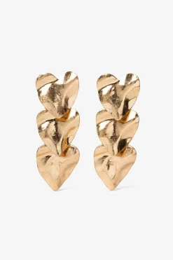 Vilanova Pendientes largos corazones ondulados^Mujer Bisutería