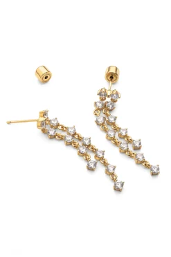 Singularu Pendientes Long Scarlett Ba&ntilde;o Oro^Mujer Bisutería