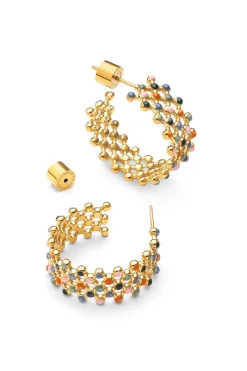 Singularu Pendientes Mini Bomb Enamel Oro^Mujer Bisutería