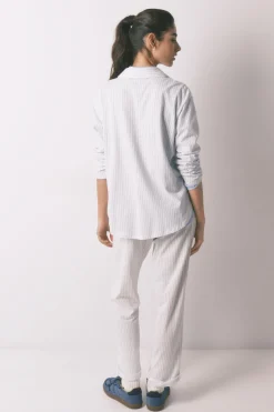 Women'secret Pijama camisero largo 100% algod&oacute;n rayas^Mujer Pijamas