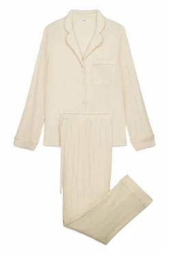 Women'secret Pijama camisero largo algod&oacute;n canal&eacute; amarillo^Mujer Pijamas