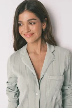 Women'secret Pijama camisero largo algod&oacute;n canal&eacute;^Mujer Pijamas