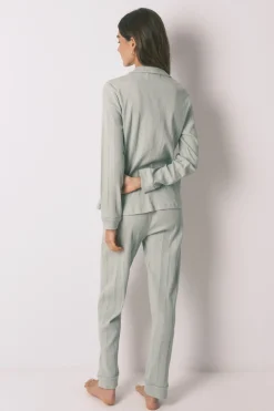 Women'secret Pijama camisero largo algod&oacute;n canal&eacute;^Mujer Pijamas