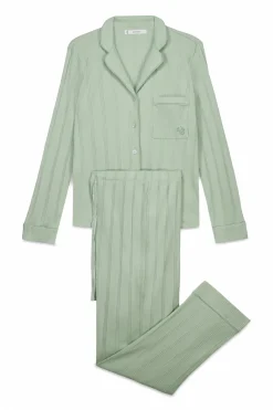 Women'secret Pijama camisero largo algod&oacute;n canal&eacute;^Mujer Pijamas