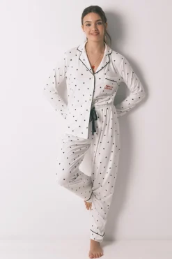 Women'secret Pijama camisero largo estampado corazones^Mujer Pijamas
