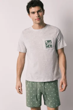Women'secret Pijama corto hombre algodón estampado palmeras^Hombre Pijamas