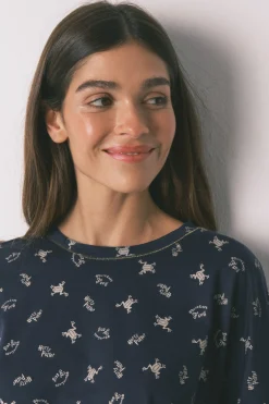 Women'secret Pijama largo 100% algod&oacute;n estampado ranitas^Mujer Pijamas