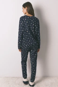 Women'secret Pijama largo 100% algod&oacute;n estampado ranitas^Mujer Pijamas