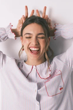 Women'secret Pijama largo algod&oacute;n cuello bobo^Mujer Pijamas