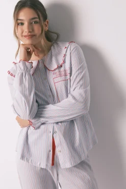 Women'secret Pijama largo algod&oacute;n cuello bobo^Mujer Pijamas