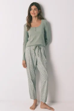 Women'secret Pijama largo algod&oacute;n estampado flores^Mujer Pijamas