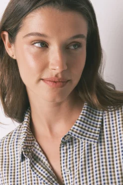 Women'secret Pijama largo camisero cuadros y topos^Mujer Pijamas