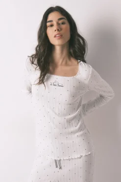 Women'secret Pijama largo canal&eacute; blanco estampado estrellas^Mujer Pijamas