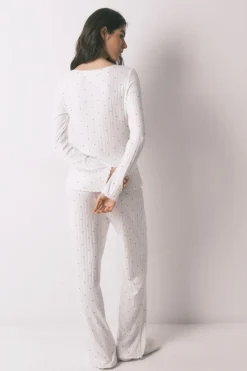 Women'secret Pijama largo canal&eacute; blanco estampado estrellas^Mujer Pijamas