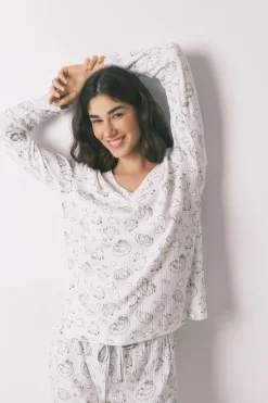 Women'secret Pijama largo canal&eacute; soft estampado Moomin^Mujer Pijamas