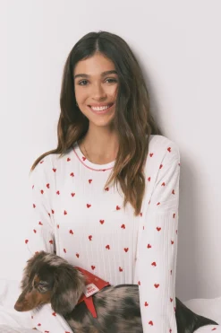 Women'secret Pijama largo estampado Mickey Cherry^Mujer Pijamas