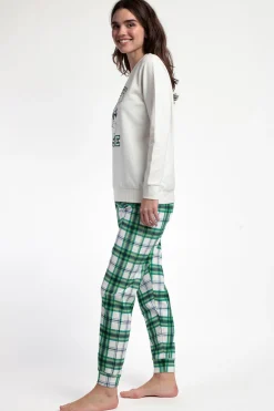 Admas Pijama largo felpa cuadros 100% algod&oacute;n Ski Mickey^Mujer Pijamas