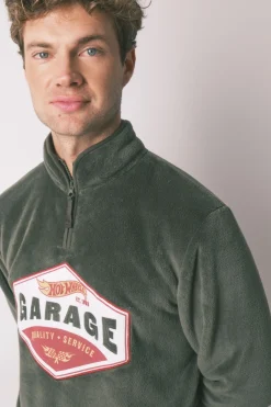 Women'secret Pijama largo hombre polar verde Hotwheels^Hombre Pijamas