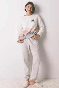 Women'secret Pijama largo polar suave estampado Pingu^Mujer Pijamas