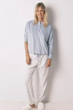 Women'secret Pijama largo polar suave cenefas^Mujer Pijamas