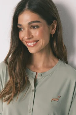 Women'secret Pijama largo punto suave estampado perritos^Mujer Pijamas