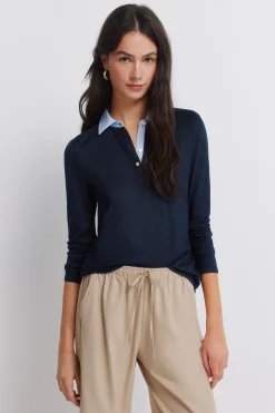 Springfield Polo punto manga larga bimateria^Mujer Polos