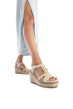 XTI Sandalia cu&ntilde;a nudos macram&eacute;^Mujer Sandalias