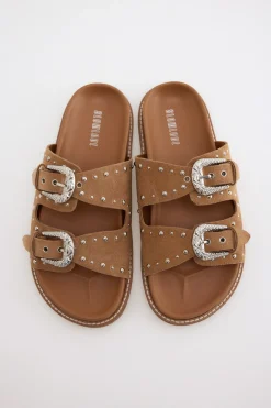 Slowlove Sandalia piel tachuelas^Mujer Sandalias