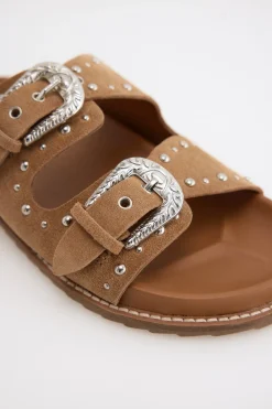 Slowlove Sandalia piel tachuelas^Mujer Sandalias