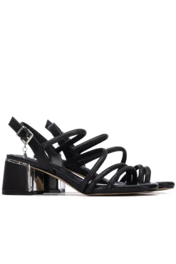 XTI Sandalia tiras strass metalizado^Mujer Sandalias