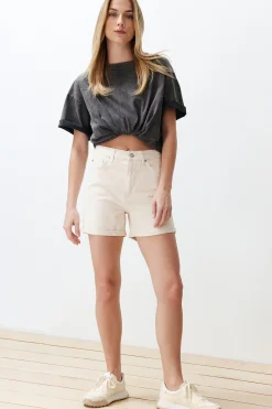 Trendyol Shorts vaqueros rectos^Mujer Pantalones