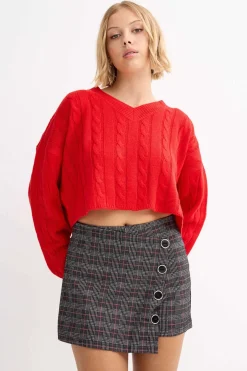 Inside Skort Jacquard Botones^Mujer Faldas