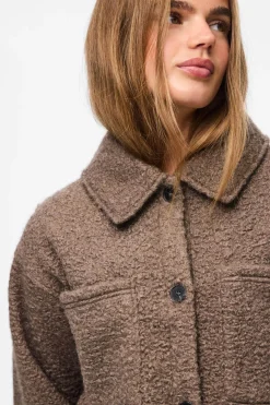 Pieces Sobrecamisa teddy bolsillos^Mujer Camisas Y Blusas