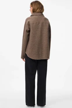 Pieces Sobrecamisa teddy bolsillos^Mujer Camisas Y Blusas