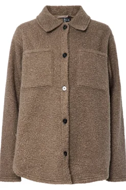 Pieces Sobrecamisa teddy bolsillos^Mujer Camisas Y Blusas