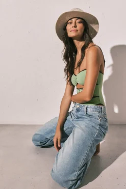 Women'secret Sombrero efecto rafia beige^Mujer Baño