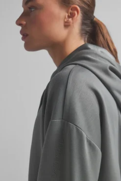 Dash and Stars Sudadera capucha suave kaki^Mujer Deporte