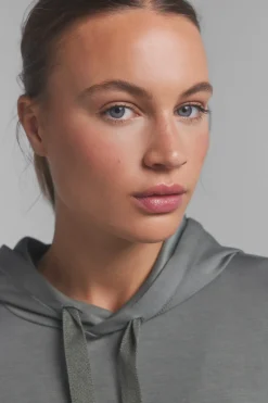 Dash and Stars Sudadera capucha suave kaki^Mujer Deporte