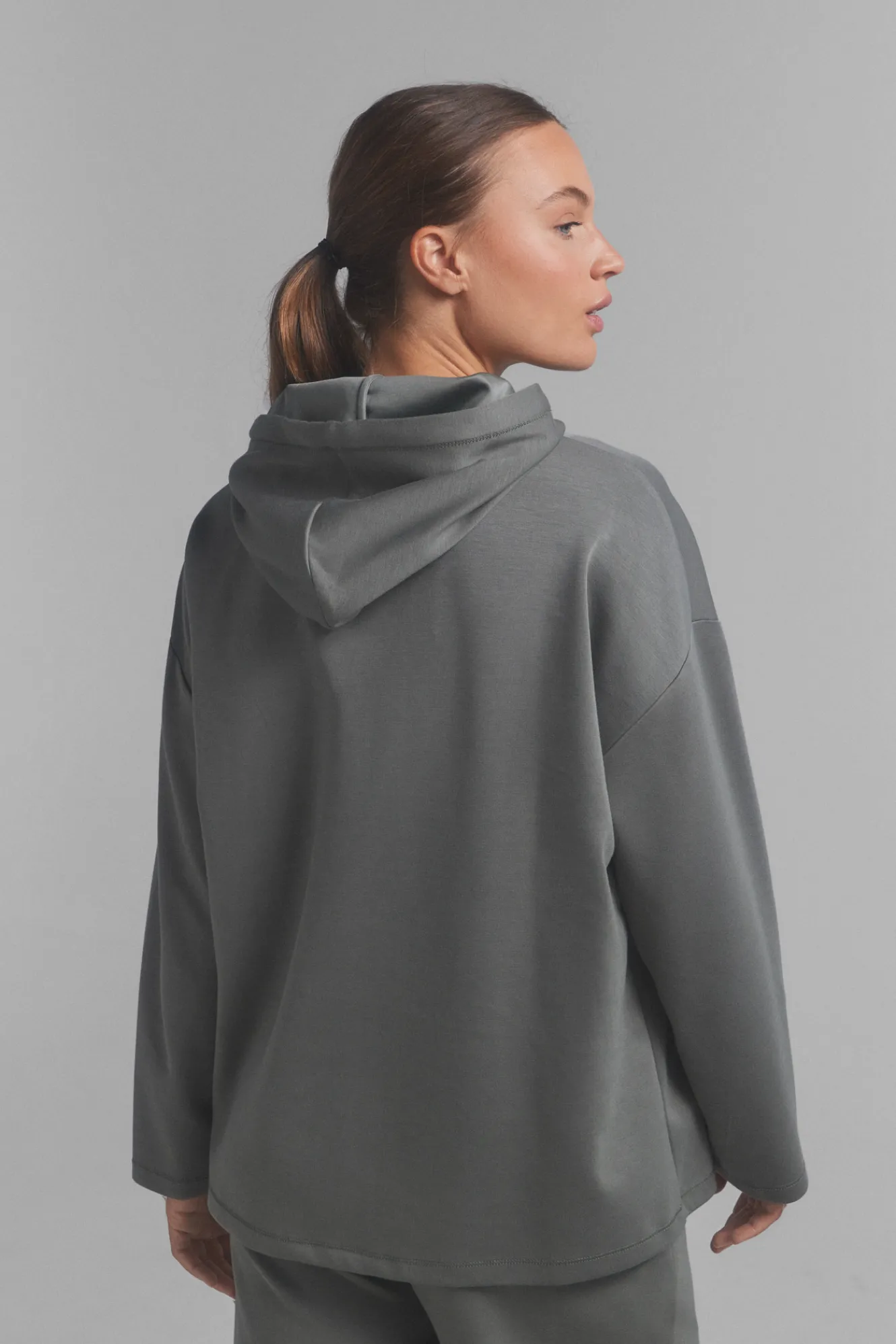 Dash and Stars Sudadera capucha suave kaki^Mujer Deporte