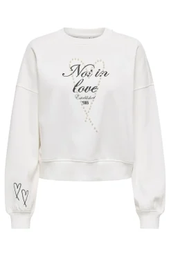 Only Sudadera cropped detalle perlas^Mujer Sudaderas