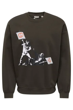 Only & Sons Sudadera cuello redondo Banksy^Hombre Sudaderas
