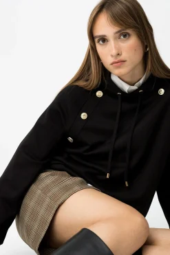 Tiffosi Sudadera Regular con Botones Met&aacute;licos^Mujer Sudaderas