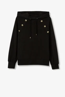 Tiffosi Sudadera Regular con Botones Met&aacute;licos^Mujer Sudaderas