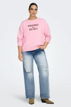 Only Carmakoma Sudadera texto frontal talla grande^Mujer Sudaderas