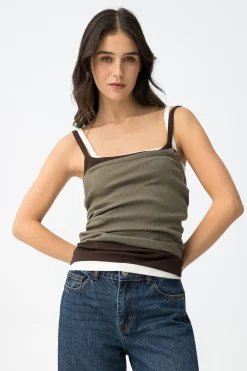 Tiffosi Top ajustado tirantes^Mujer Camisetas