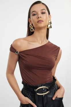 Trendyol Top asimétrico^Mujer Camisetas